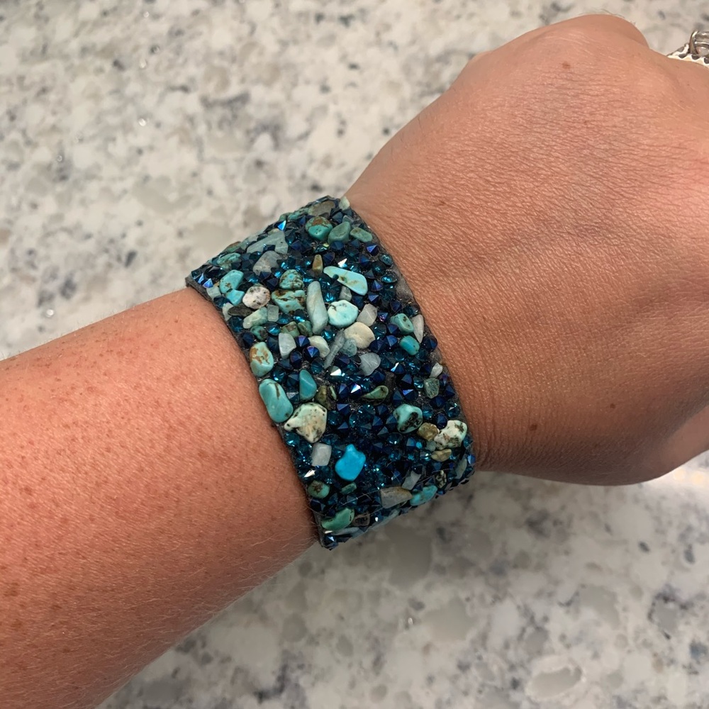 Turquoise + Sparkle magnetic bracelet